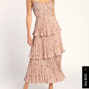 Lulu's Floral Pink Dress (New with Tags)